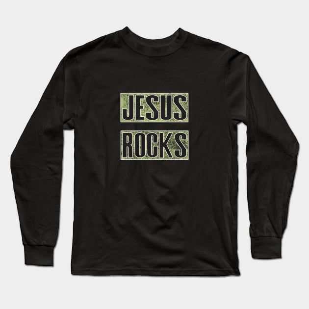 Jesus Rocks Christian Long Sleeve T-Shirt by thefriendlyone